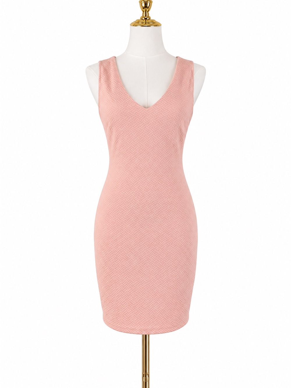 ASTR The Label Blush Pink Textured Cutout Back Mini Dress